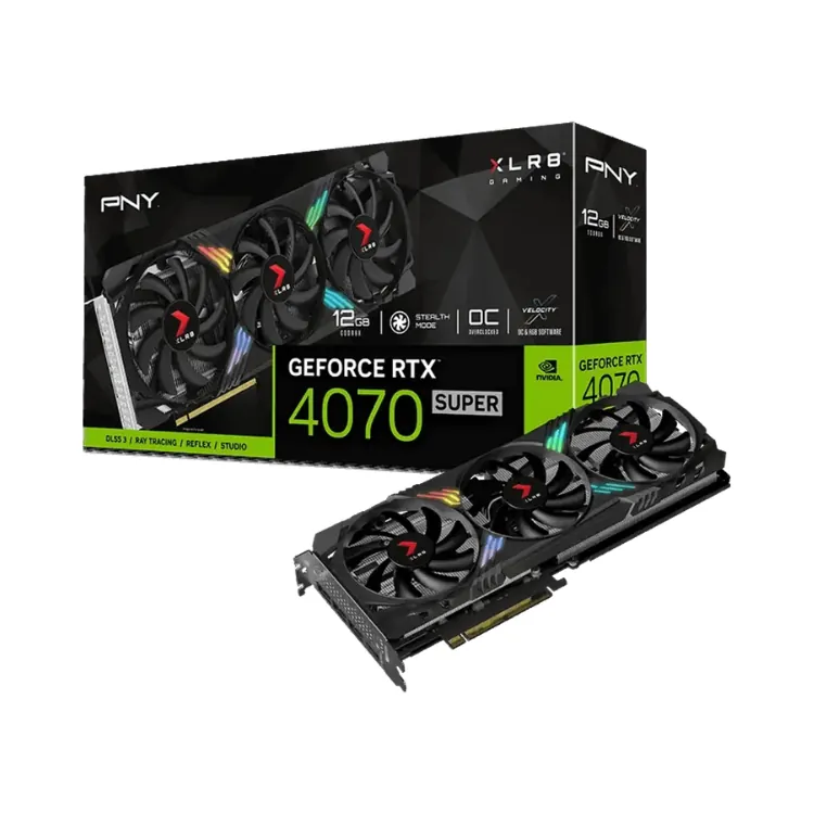 PNY RTX 4070 SUPER XLR8 Gaming VERTO | 12GB GDDR6X | 192-bit | 2505MHz