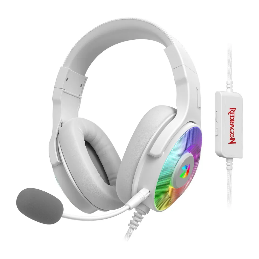 Redragon Pandora H350W-RGB Virtual 7.1 RGB Gaming Headset – White