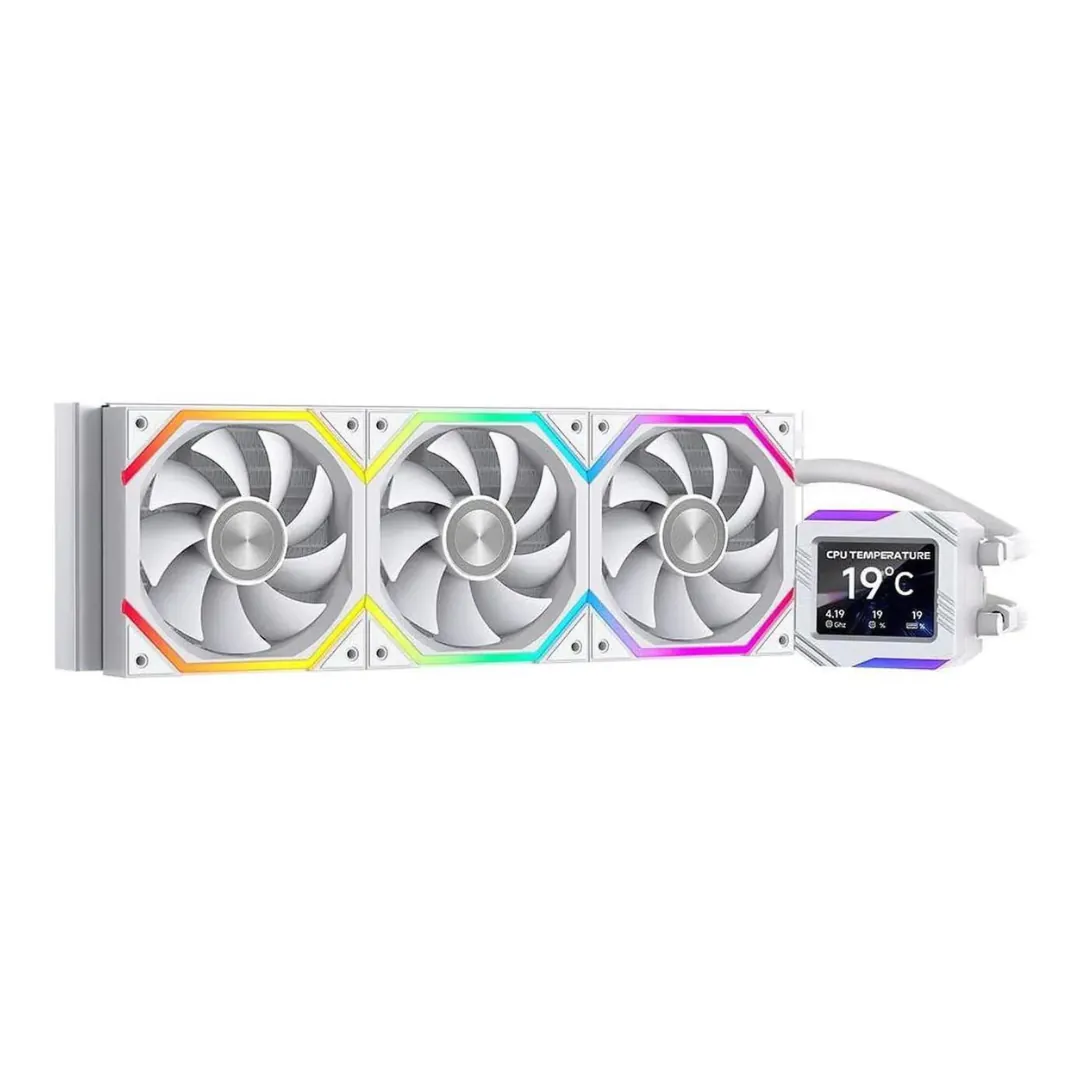 Jungle Leopard AstroShel V2G 360 LCD AIO Liquid CPU Cooler – White