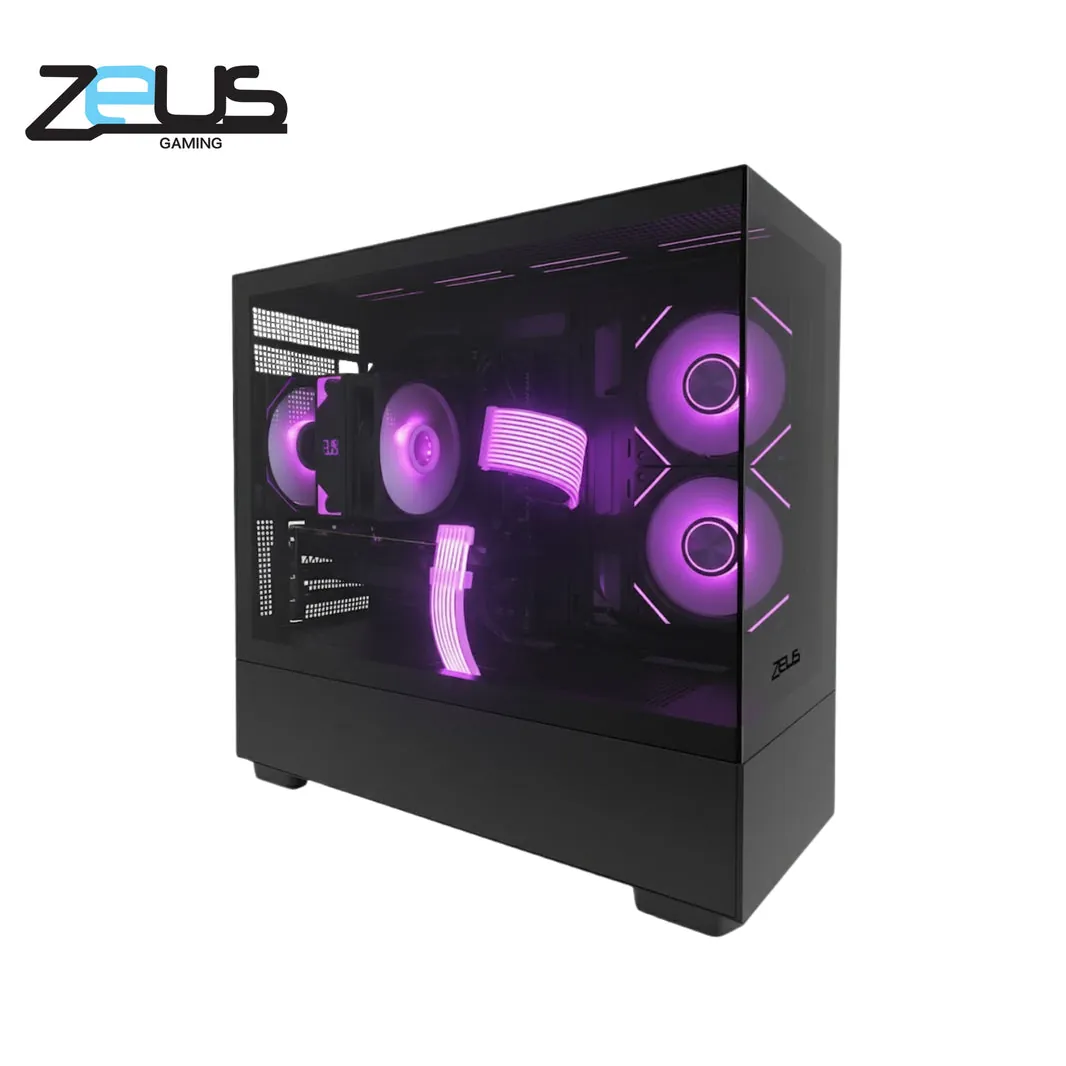 ZEUS Gaming Z6 PRO mATX PC Case – 3 ARGB Fans – Black