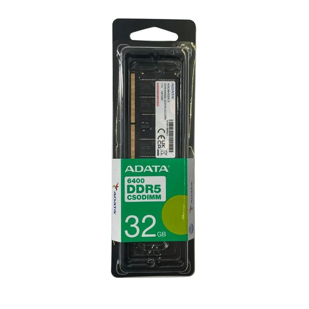 ADATA 32GB DDR5-6400 SO-DIMM Memory Module – Single Tray, AD5CS640032G-S Laptop RAM