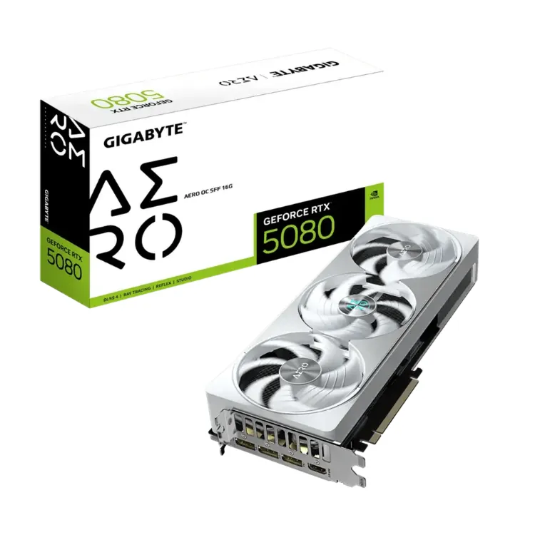 GIGABYTE GeForce RTX 5080 AERO OC SFF | 16GB GDDR7 | 256-bit | 30Gbps | 2730MHz