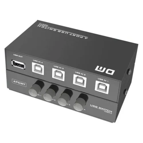 ادابتر طابعة 4 منافذ الى طابعة واحدة DM AD071 USB Printer Share Adapter [4-PCs to 1-USB]