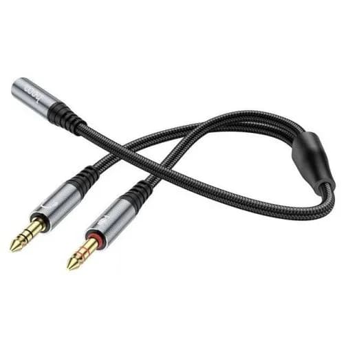 كابل هوكو محول الصوت 2 في 1 مقاس 3.5 ملم Hoco UPA21 2-in-1 3.5mm Audio Adapter Cable