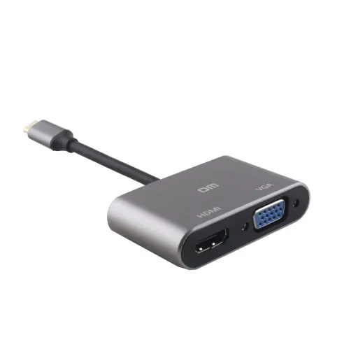Type C To HDMI+VGA Adapter وصلة Type C الى HDMI+VGA