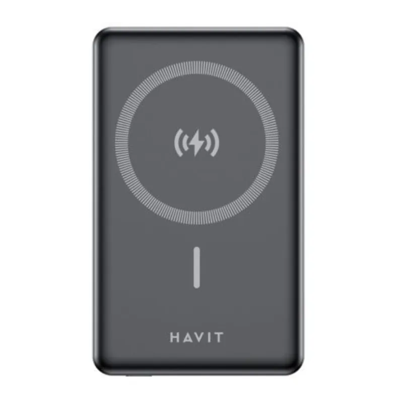 باوربانك هافيت نحيف جداً مع شحن لاسلكي مغناطيسي HAVIT Ultra-thin Power Bank PB5201 with Magnetic Wireless Charging