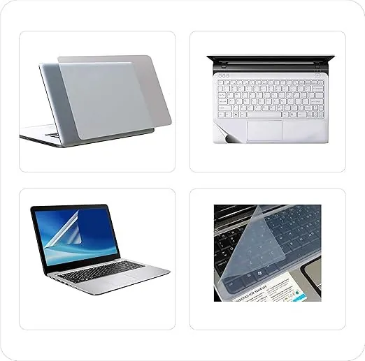 مجموعة حماية لابتوب 3 في 1 من – غلاف شفاف للابتوب + غلاف لوحة مفاتيح + واقي شاشة 15.6 إنش Laptop Cleaning Kit 3 in 1 – Transparent Laptop Cover + Keyboard Protector + 15.6″ Screen Guard