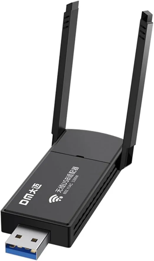 محول Wi-Fi لاسلكي مزدوج النطاق بسرعة 1300 ميجابت Dual Band 5.8GHz USB Wireless Adapter