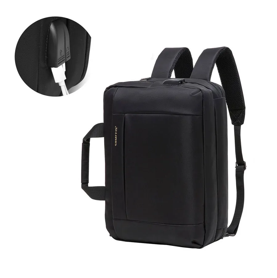 حقيبة ظهر ولابتوب متعددة الوظائف 4 في 1 مع منفذ شحن USB من سومفيس – موديل 9160 SUMFIS 4in1 USB Functional Laptop Backpack – Model 9160