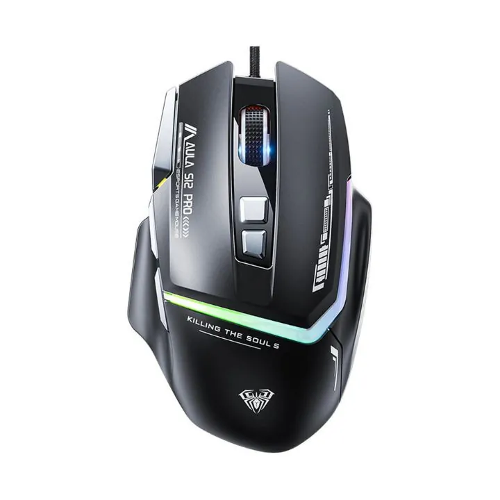 ماوس ألعاب سلكي AULA S12 PRO بإضاءة RGB و7 أزرار قابلة للبرمجة AULA S12 PRO Wired Gaming Mouse with 7 Programmable Keys