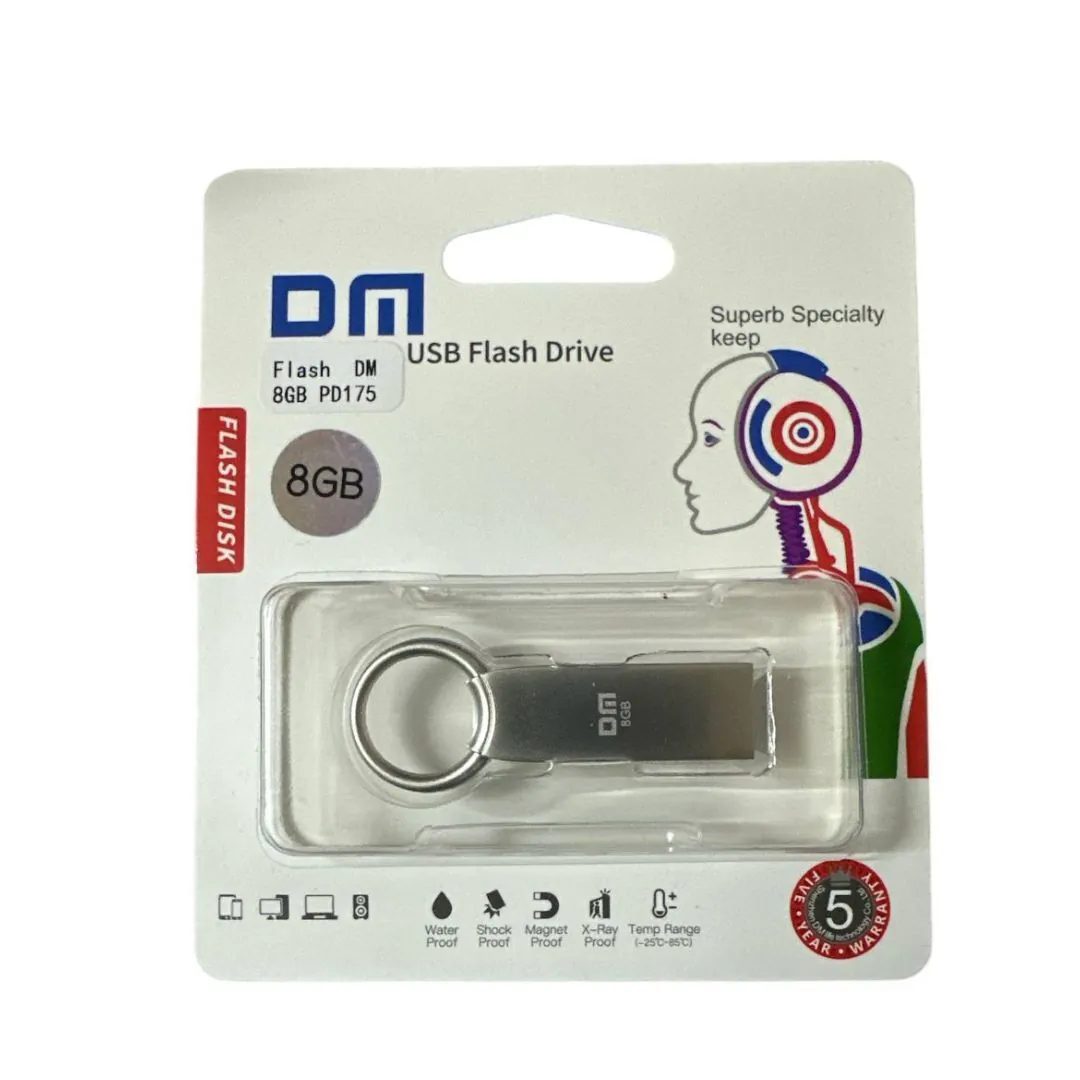 فلاش ميموري USB معدني مع حلقة مفاتيح سعة 8 جيجابايت USB Flash Drive 8GB – PD175