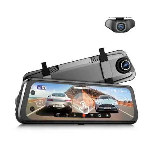 داش كام مرايا أزدوم بشاشة لمس 9.66 بوصة (كاميرا مزدوجة) AZDOME AR09 Touch Screen 9.66″ 4K Rearview Mirror Dash Cam (2CH)