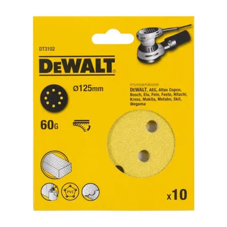 أقراص سنفرة 125 ملم نمرة 60 (10 قطع)
125mm Sanding Discs 60G (10 Pcs)