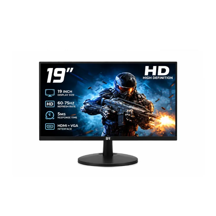 شاشةBrother 19 Inch HD Monitor 60-75Hz with HDMI & VGA Ports (BR-KN-HV19)