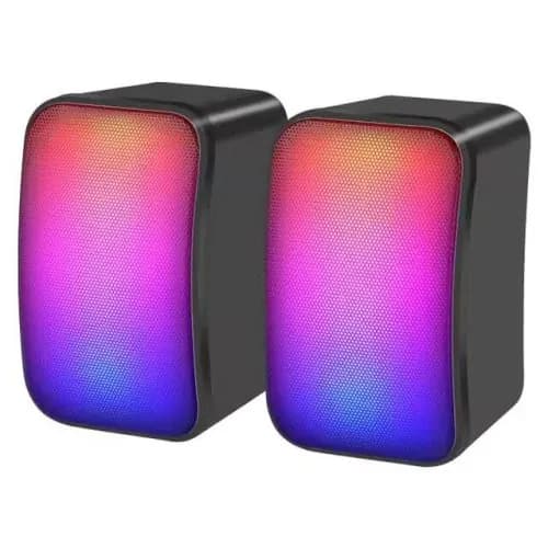 مكبر صوت – Kisonli X17 [3.5mm + USB] 2.0 RGB Speakers