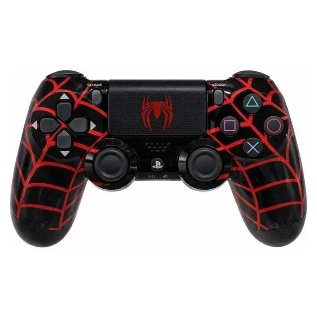 PS4 Dualshock 4 Wireless Controller Spider Man Web (Black & Red)