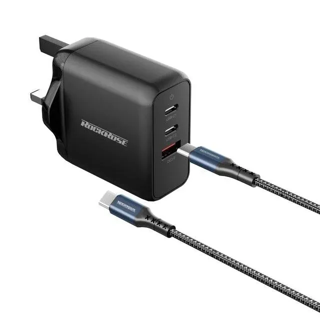Rockrose RRTCC32UK 65W PD Quick Charger With USB-C Cable