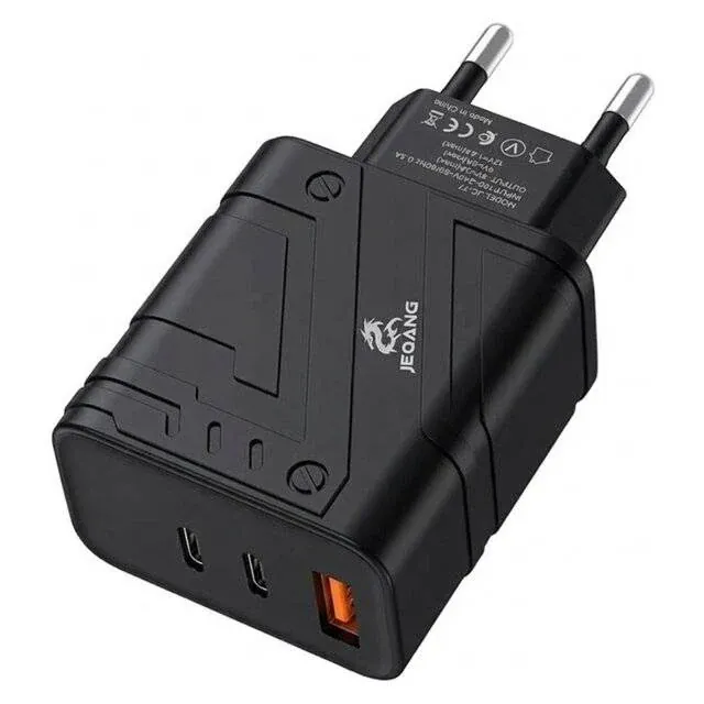 JEQANG JC‑77 QC3.0 Type‑C PD Fast Charge (Black)