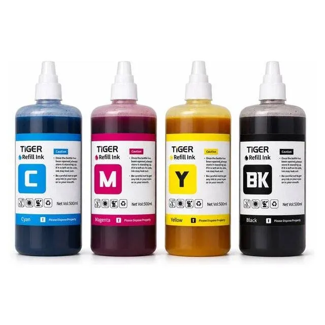 Tiger CMYK Ink Refill 500ml x4 For Brother BT-5000/BT-D60