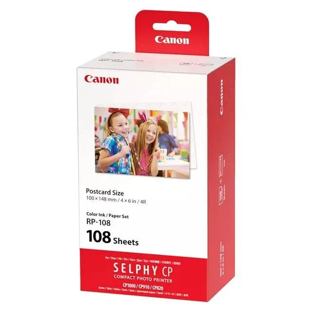Canon RP-108 108-Sheet Color Ink & Paper Set 100x148mm 4R