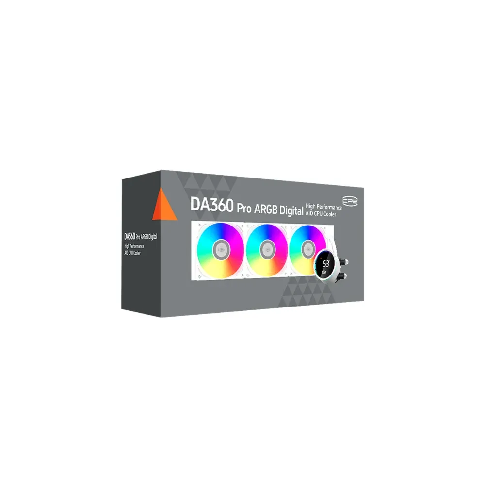 PCCOOLER DA360 PRO ARGB Digital 360mm Liquid CPU Cooler – White