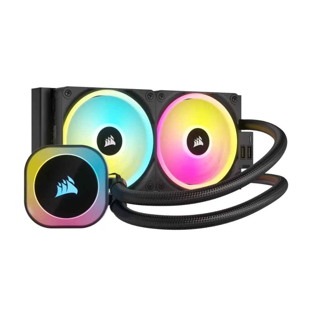 CORSAIR FAN COOLING LIQUID ELITE H100i LCD 240mm RGB BLACK