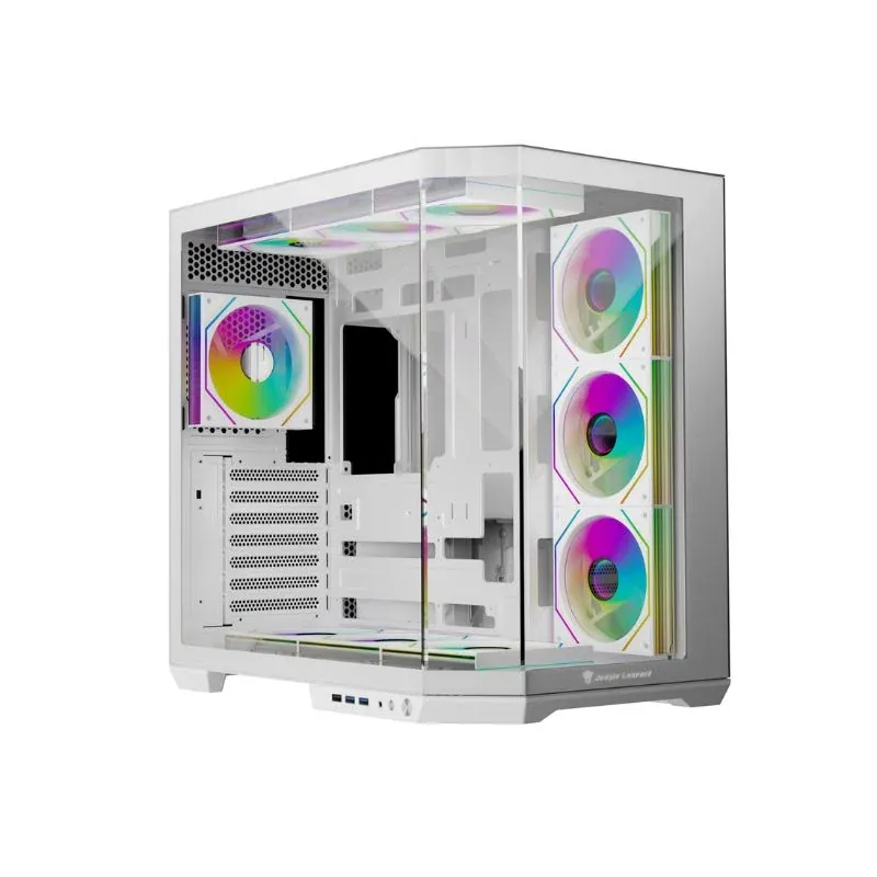 Jungle Leopard AS-01 Mid Tower ATX Gaming Case (Without Fans) – White