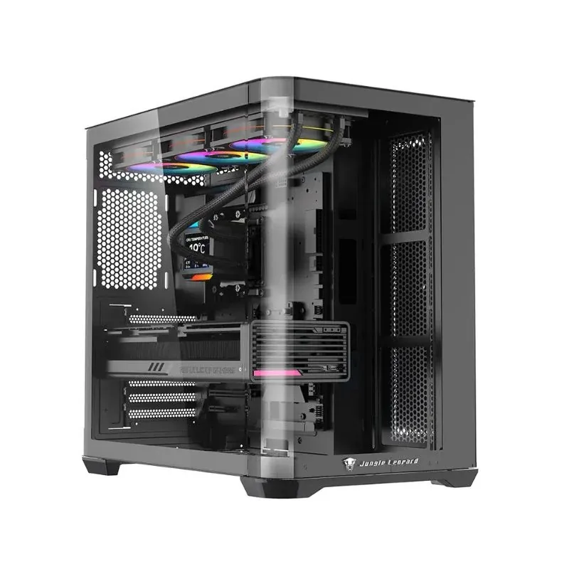 Jungle Leopard AC-01 Mid Tower ATX Gaming Case (Without Fans) – Black