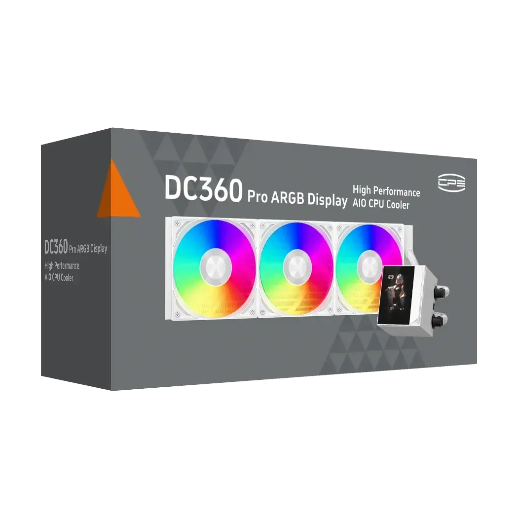 PCCOOLER CPS DC360 Pro ARGB Display AIO CPU Liquid Cooler white