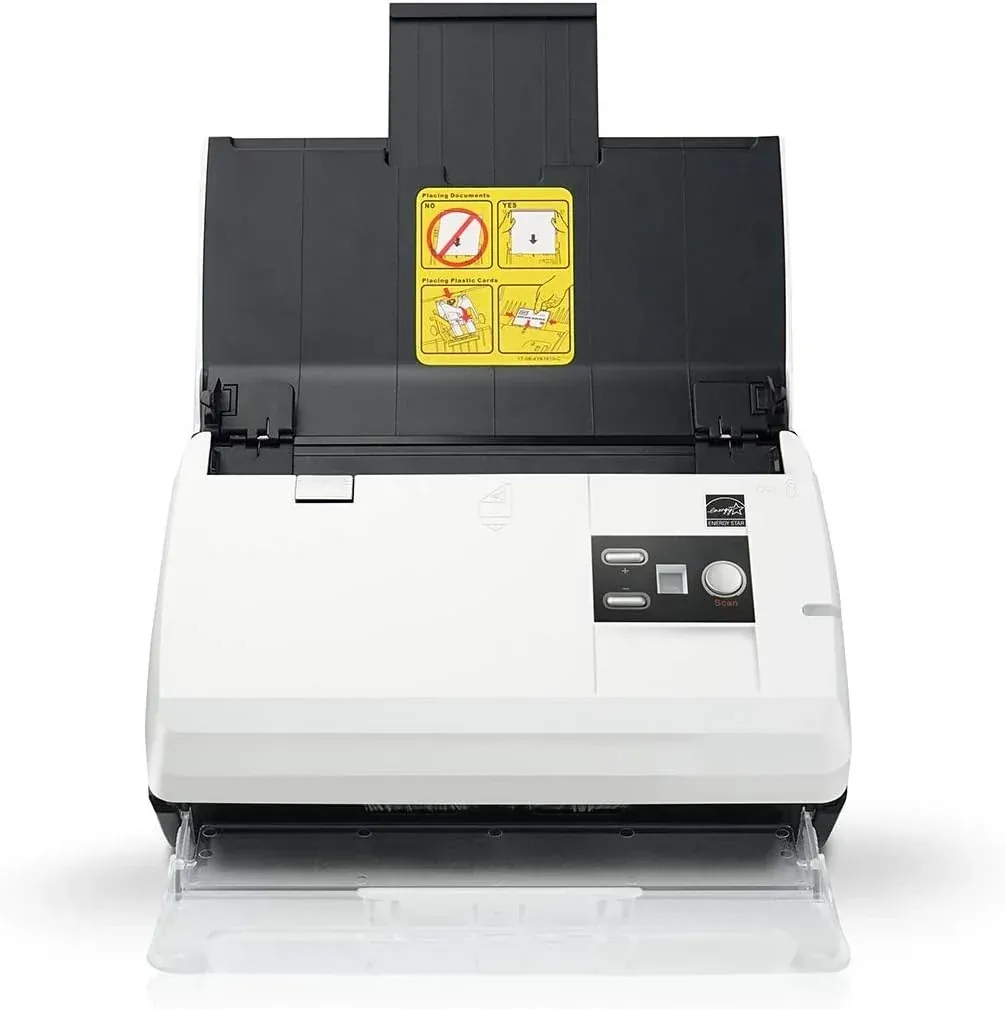Plustek SmartOffice PN30U Duplex Networkable Document Scanner with Ultrasonic Double Sheet Detection (ADF, 600 dpi, 30 ppm) with DocAction Software for Windows and Mac