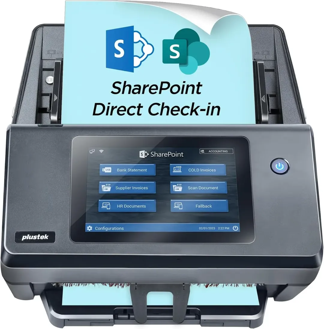 Plustek eScan A450 Pro Standalone Network Document Scanner , 60 ppm / 120 ipm , 7″ Touchscreen , 100-Sheet ADF , Built-in OCR , Wi-Fi & Ethernet