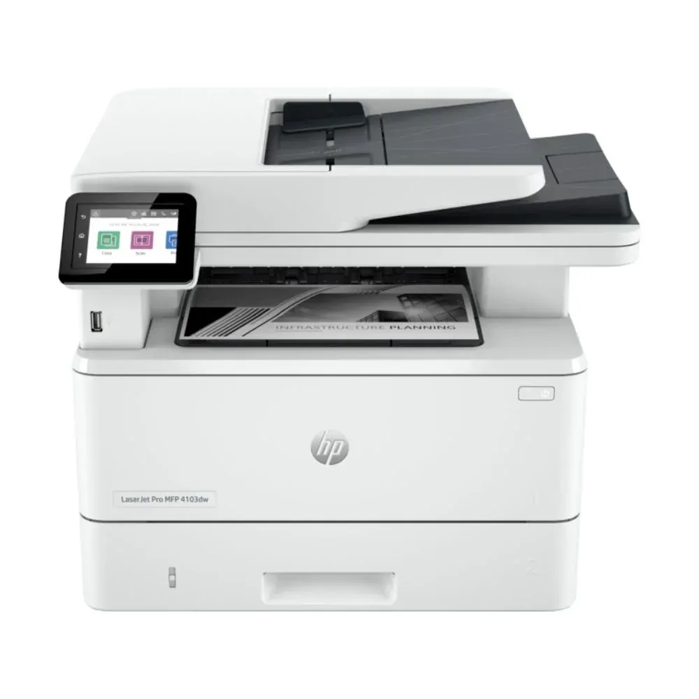 HP LaserJet Pro MFP 4103dw, All-in-One Printer, 40 PPM, 1200 DPI, Wi-Fi ( Black&White)