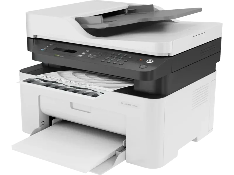 HP Laser MFP 137fnw All-in-One Printer – Print, Scan, Copy, Fax, 21 ppm, 1200×1200 dpi, 40-Sheet ADF, Wi-Fi, Ethernet, Mobile Printing (Black & White)