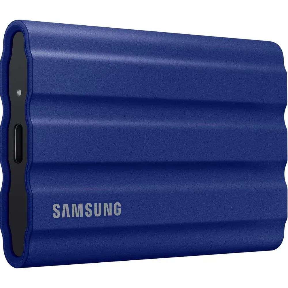 Samsung T7 Shield 2TB Portable SSD – USB 3.2 Gen 2, Up to 1,050 MB/s Read, Rugged Design, IP65 Water & Dust Resistant, Moonrock Beige – Blue