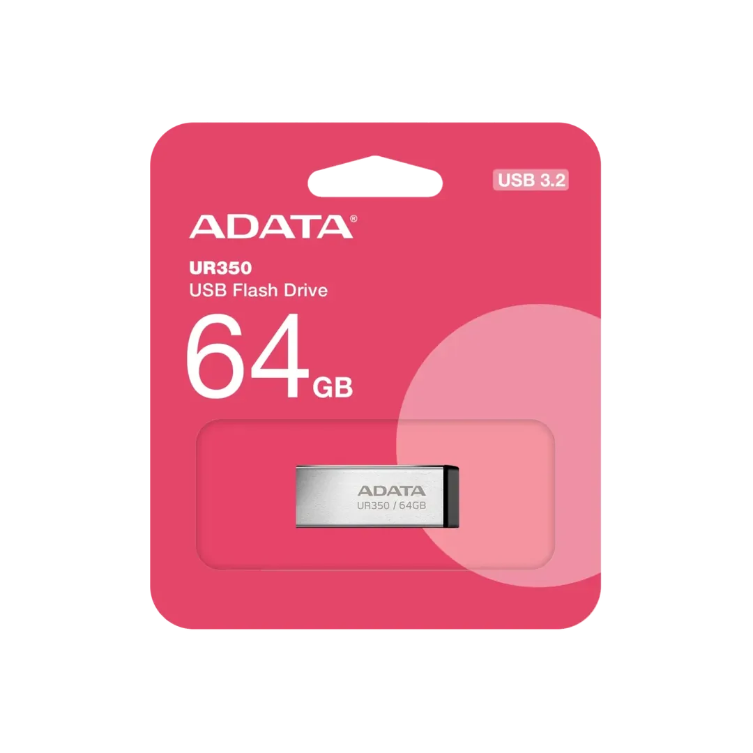 ADATA UR350 USB 3.2 Gen1 Flash Drive Waterproof Featherweight 3.5g – 64GB / Black