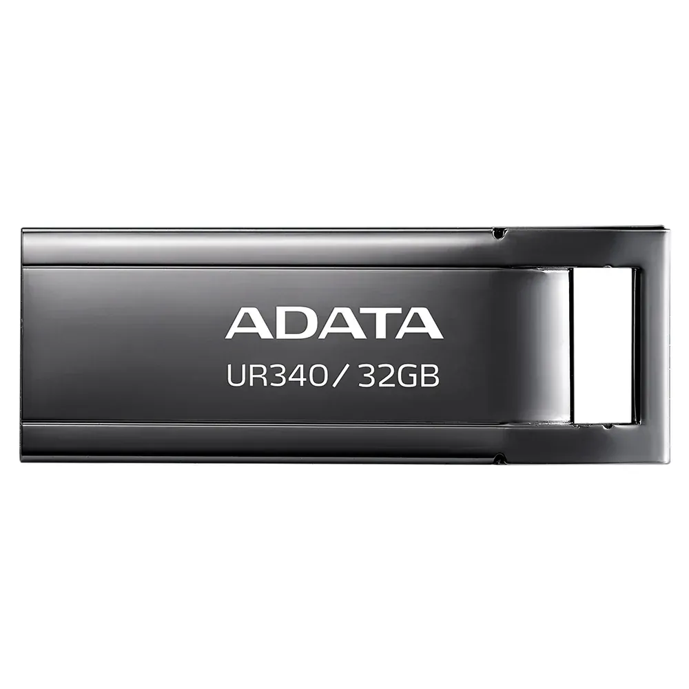 ADATA UR340 USB 3.2 Flash Drive Waterproof Dustproof Capless Glossy Black Nickel – 32GB