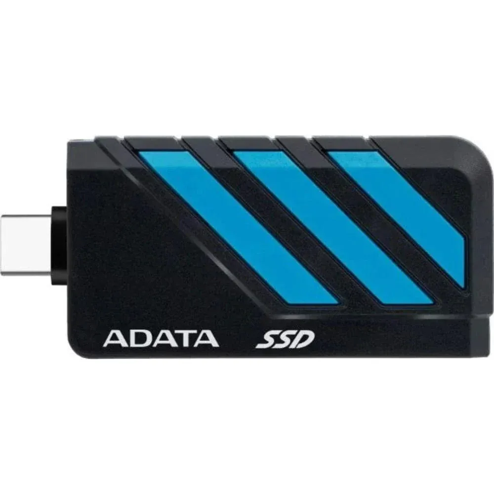 ADATA SC735 Portable External SSD – 1TB , Retractable USB-C, MIL-STD Drop Resistance – Blue