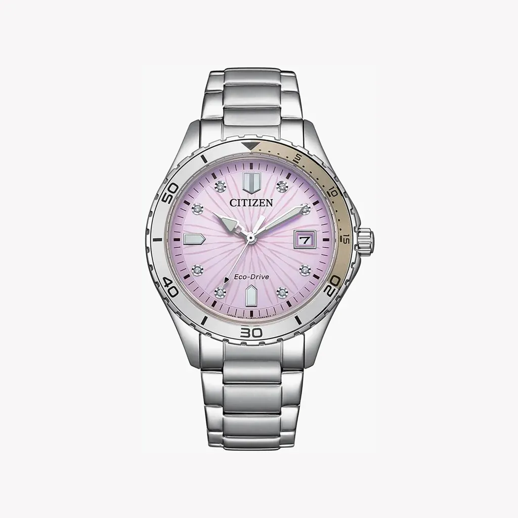 ساعة سيتيزن إيكو درايف نسائية FE6170-88X بميناء وردي
