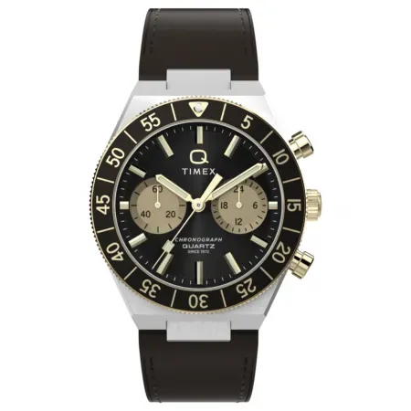 ساعة تايمكس Q Timex Continental كرونوغراف 40 مم سوار ستانلس ستيل TW2Y55900