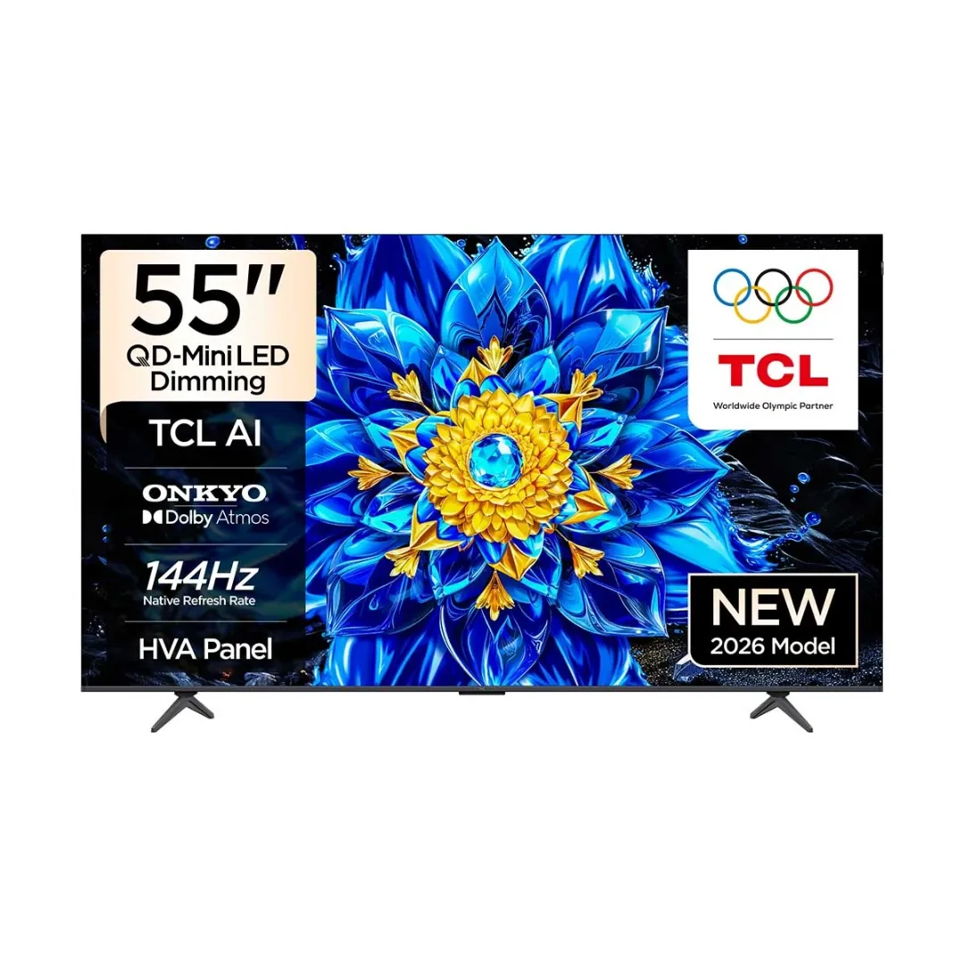 تلفاز TCL 55 بوصة موديل 55P8L QD-Mini LED بدقة 4K وتردد 144 هرتز مع Google TV