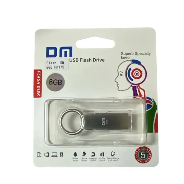 فلاش ميموري USB معدني مع حلقة مفاتيح سعة 8 جيجابايت USB Flash Drive 8GB – PD175