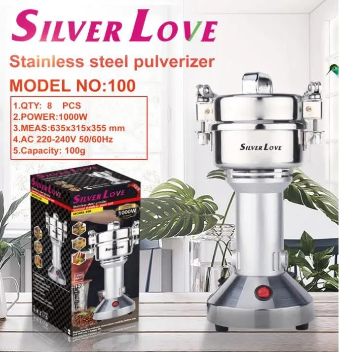 طاحونة بهارات ومطيبات ستانلس ستيل 650 واط SILVER LOVE