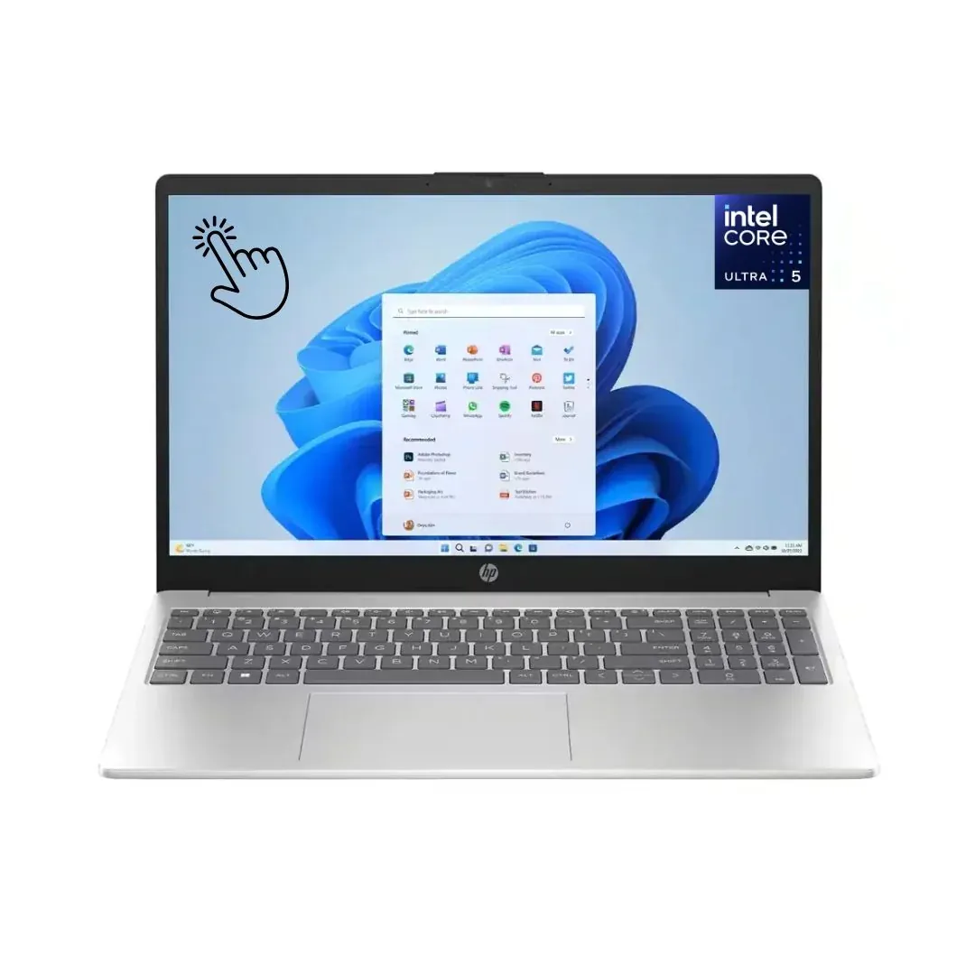 لابتوب HP 15 بمعالج Core i5 الجيل 13 وكرت شاشة NVIDIA 2GB - رمادي فضي