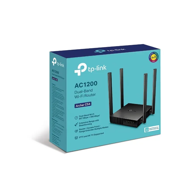 راوتر TP-LINK C54 AC1200 لاسلكي مزدوج التردد - أسود — 3