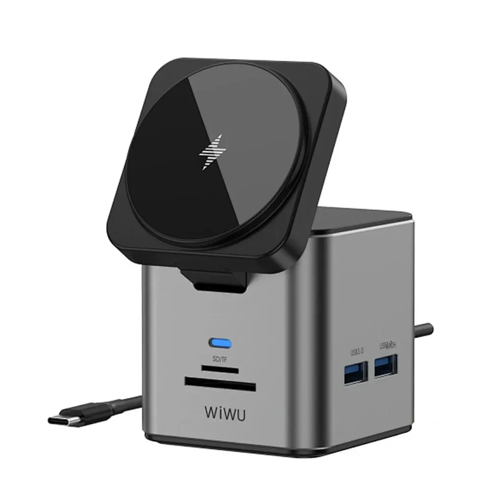 هب WIWU Cube 9 في 1 USB-C دوكينج ستيشن - رمادي — 3