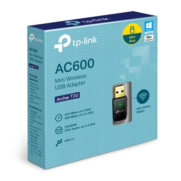 محول واي فاي USB تي بي لينك TP-LINK Archer T2U أسود — 2