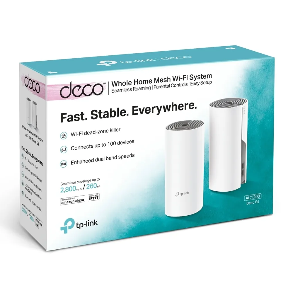 راوتر TP-LINK Deco E4 نظام واي فاي شبكي (عبوة قطعتين) - أبيض — 2