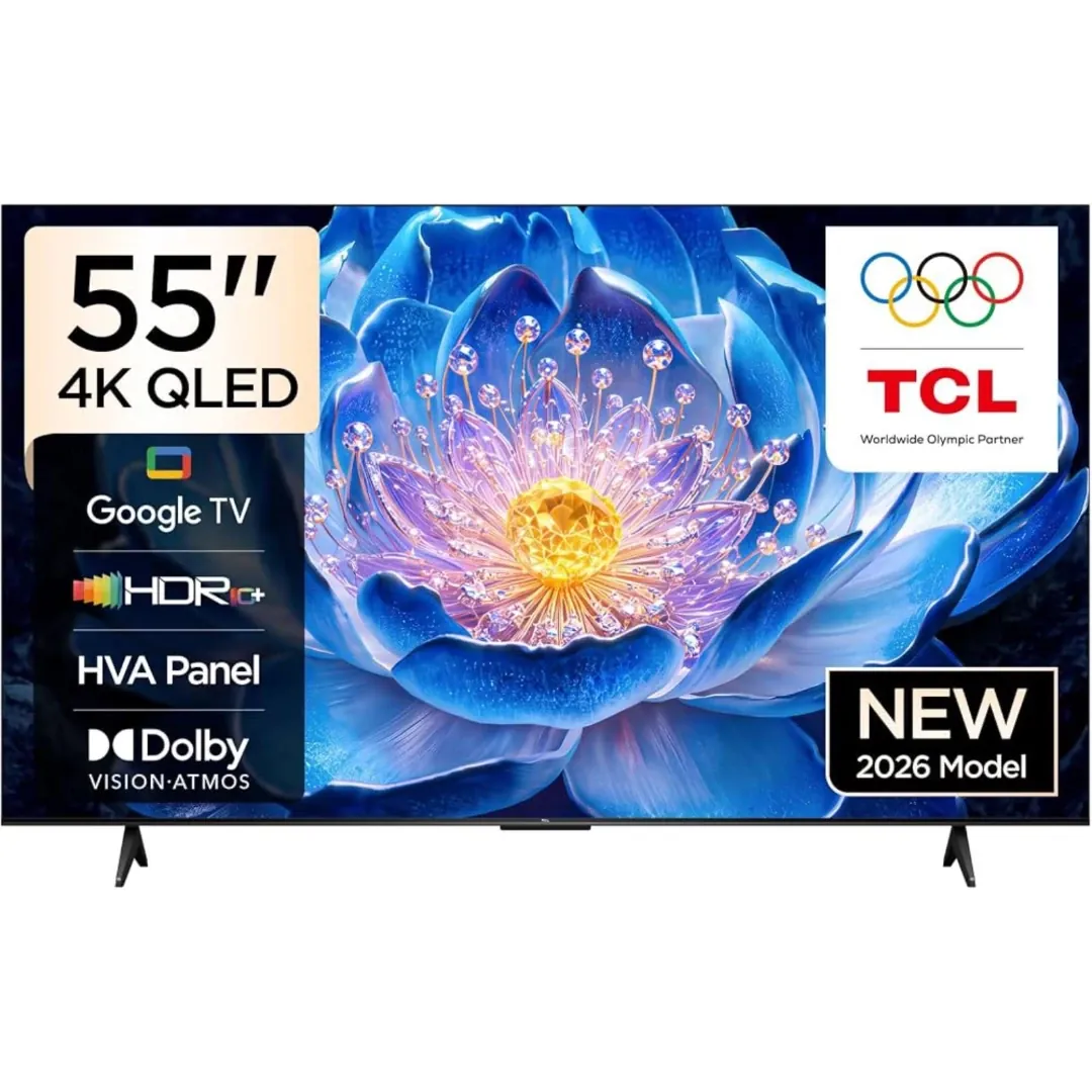 تلفاز TCL كيو ليد 55 بوصة 4K نظام Google TV موديل 55T6D
