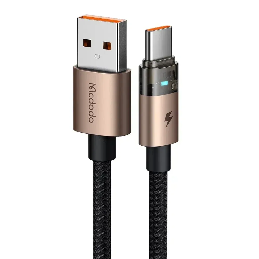 كيبل ماكدودو USB-C شفاف مع إضاءة شحن بطول 1.2 متر