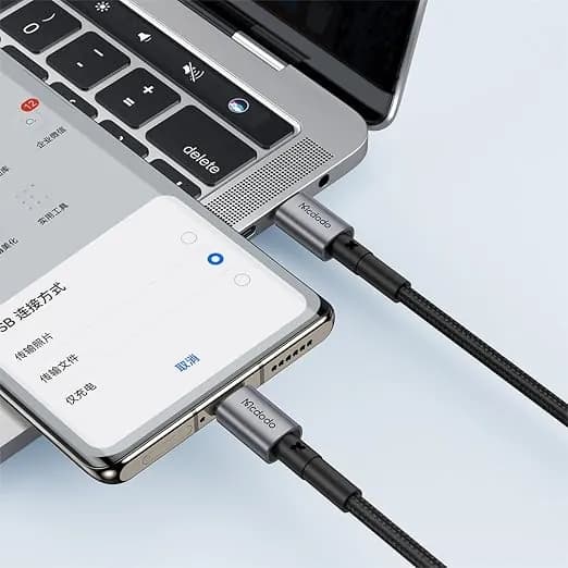 كيبل بيانات Mcdodo Prism Series من USB-C إلى USB-C بقدرة 65 واط - طول 1 متر - أسود — 2